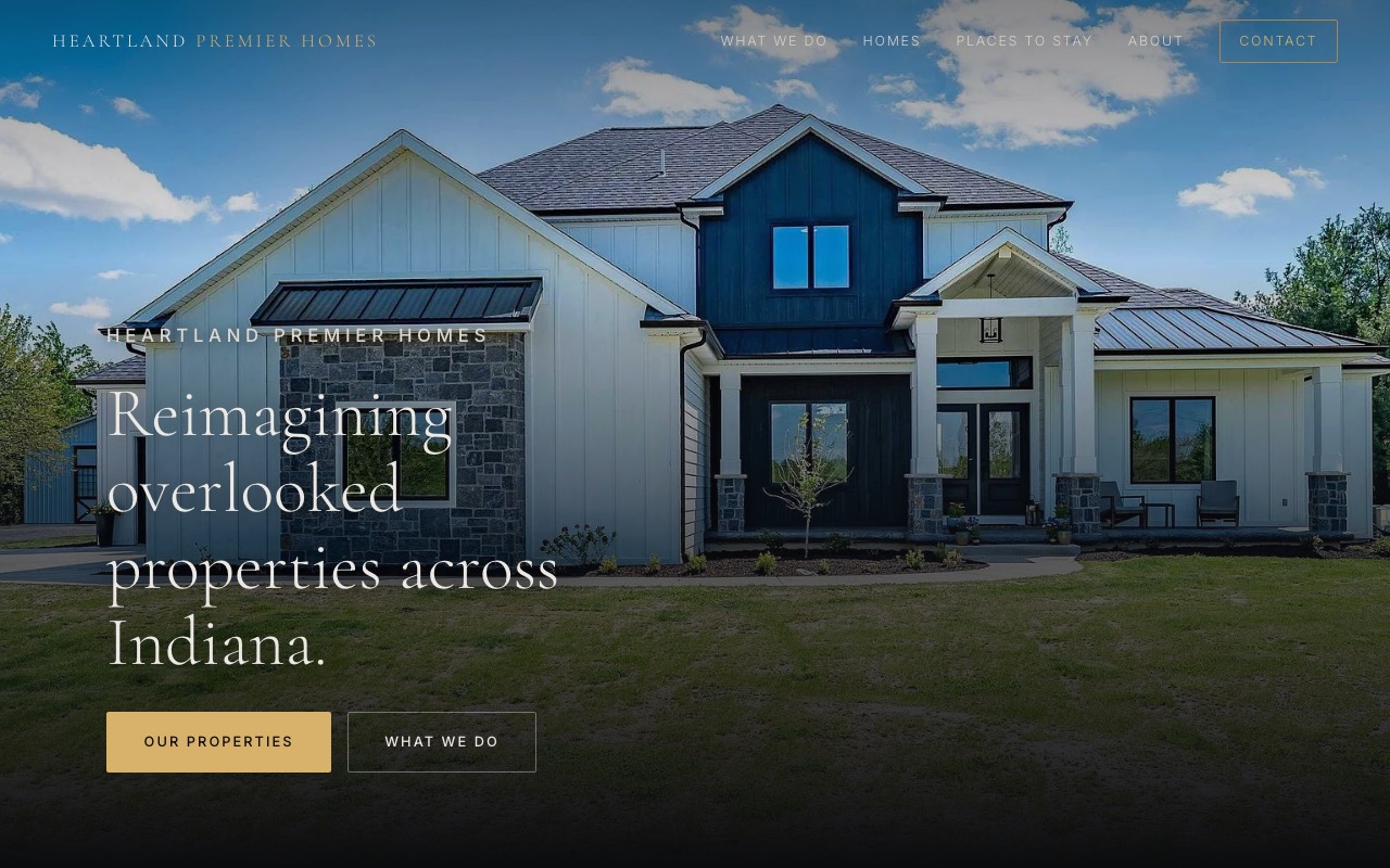Heartland Premier Homes homepage — Indiana real estate renovation and development